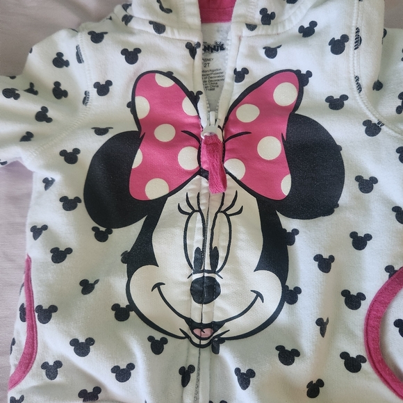 Disney Minnie Mouse zip up hooded sweater 2T girls sweatshirt - Picture 2 of 4
